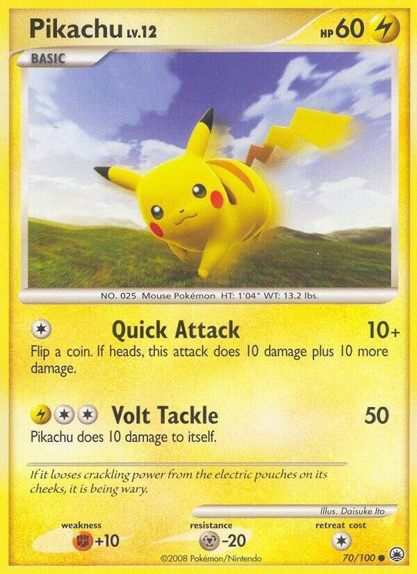 Pikachu 70/100 card