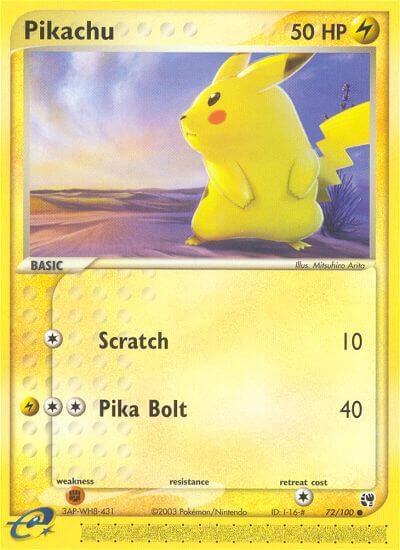 Pikachu 72/100 card