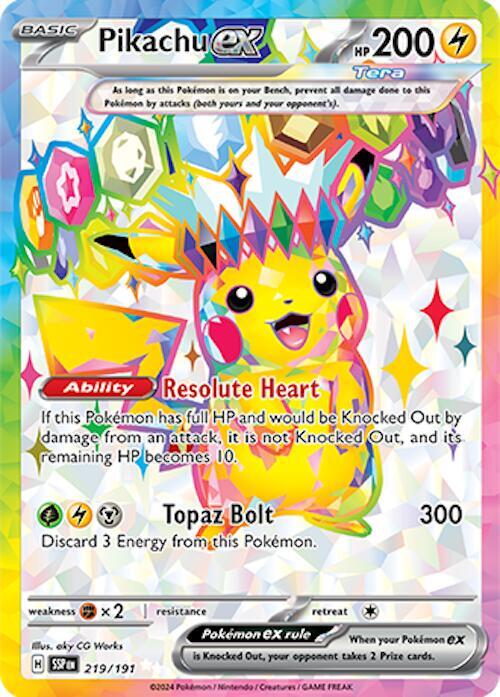 Pikachu ex 219/191 card