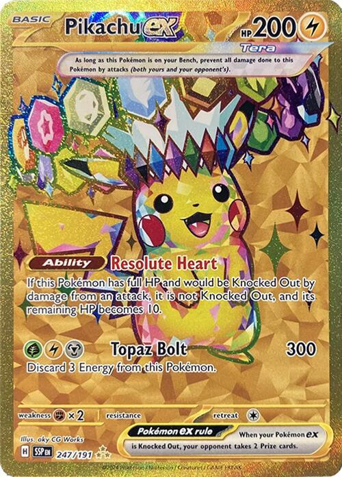 Pikachu ex 247 191 card