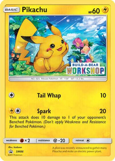 Pikachu SM86 Build A Bear Workshop Exclusive card