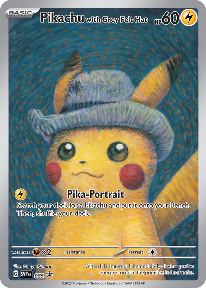 Pikachu with Grey Felt Hat 085 card