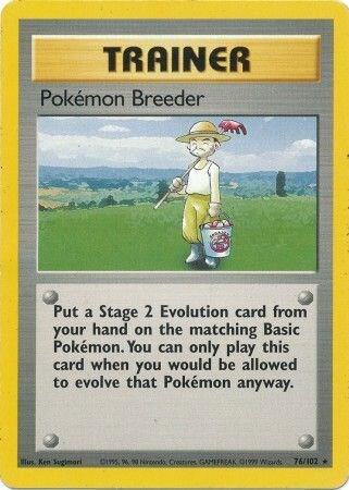 Pokemon Breeder 076/102 card