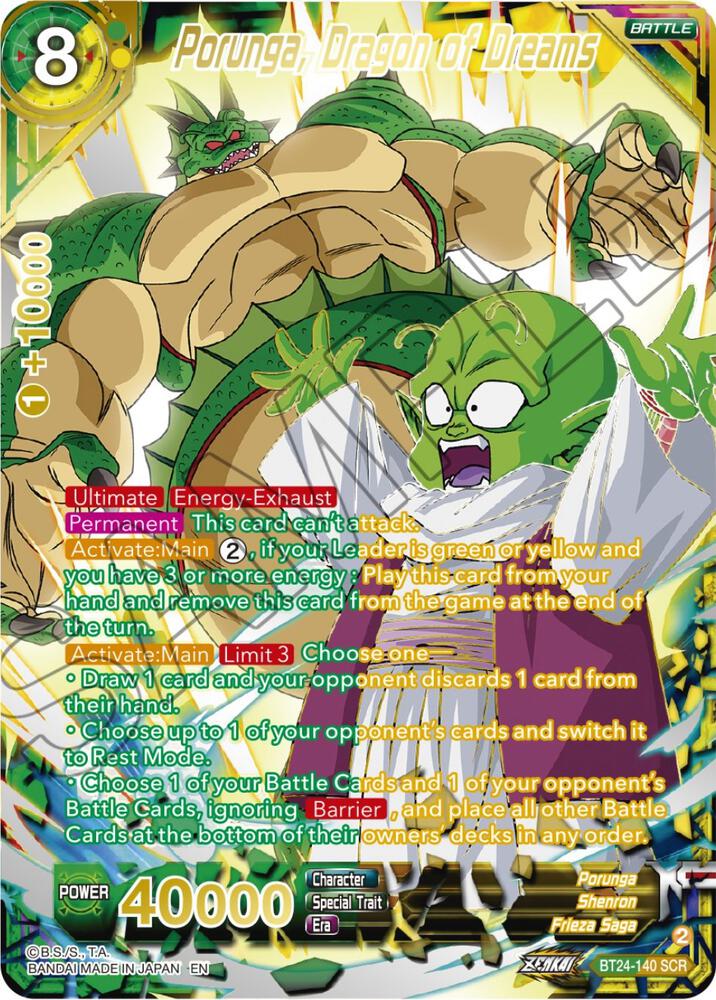 Porunga Dragon of Dreams Collector Booster Gold BT24-140