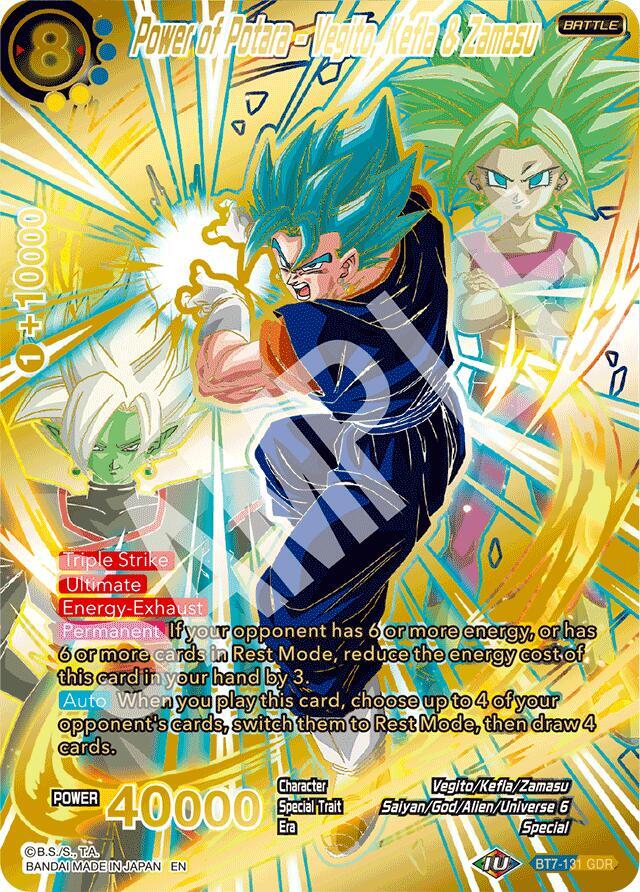 Power of Potara Vegito Kefla and Zamasu GDR BT7-131