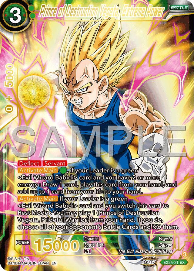 Prince of Destruction Vegeta Extreme Power EX25-21 card