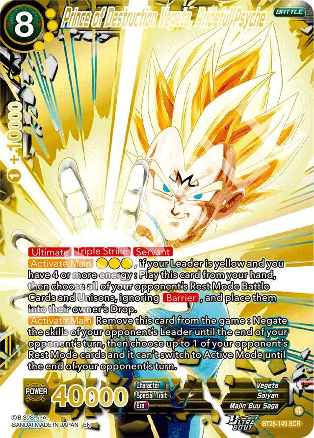Prince of Destruction Vegeta Prideful Psyche BT28-149 card