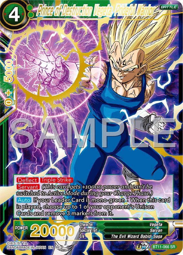 Prince of Destruction Vegeta Prideful Warrior Reprint BT11-066 card