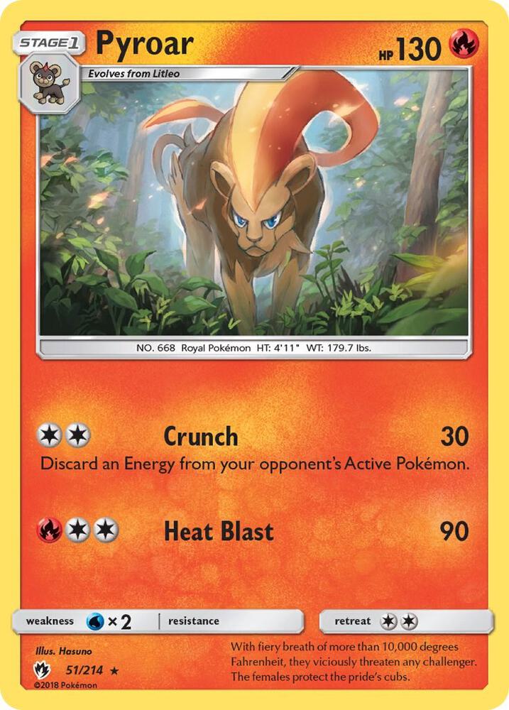 Pyroar 51/214 card