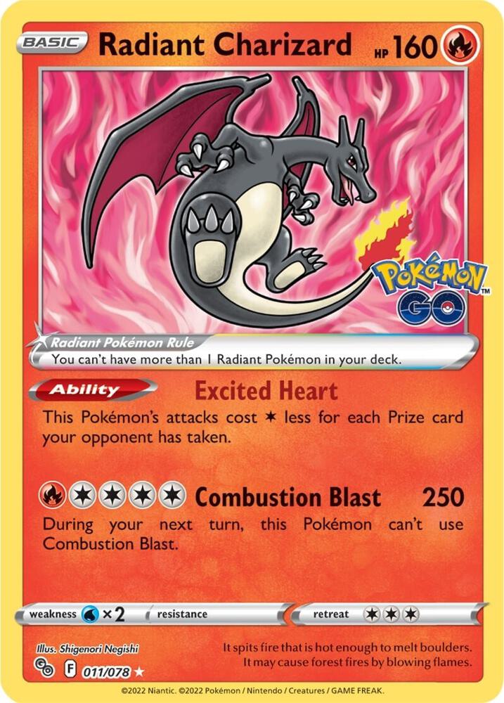 Radiant Charizard 11/78 card