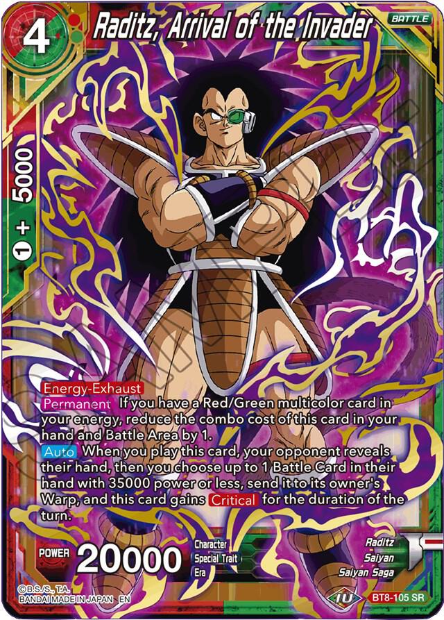 Raditz Arrival of the Invader BT8-105 card