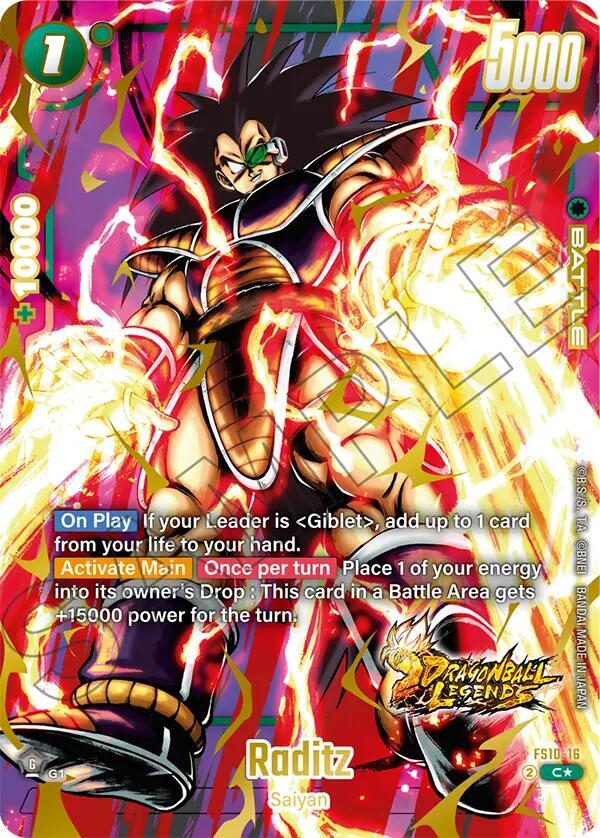 Raditz Bonus Pack Alternate Art FS10-16 card