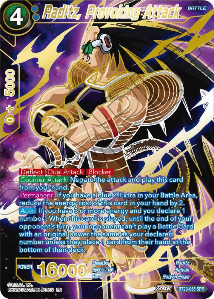 Raditz Provoking Attack SPR BT23-055
