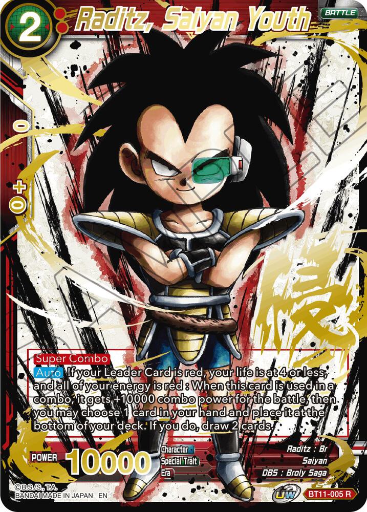 Raditz Saiyan Youth Alternate Art BT11-005