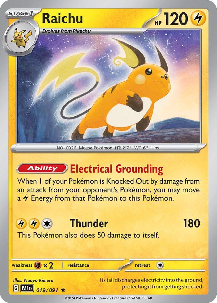 Raichu 019 091 Paldean Fates