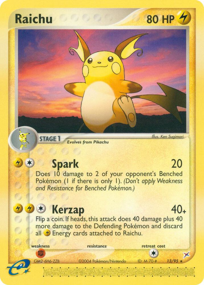 Raichu 13/95 card