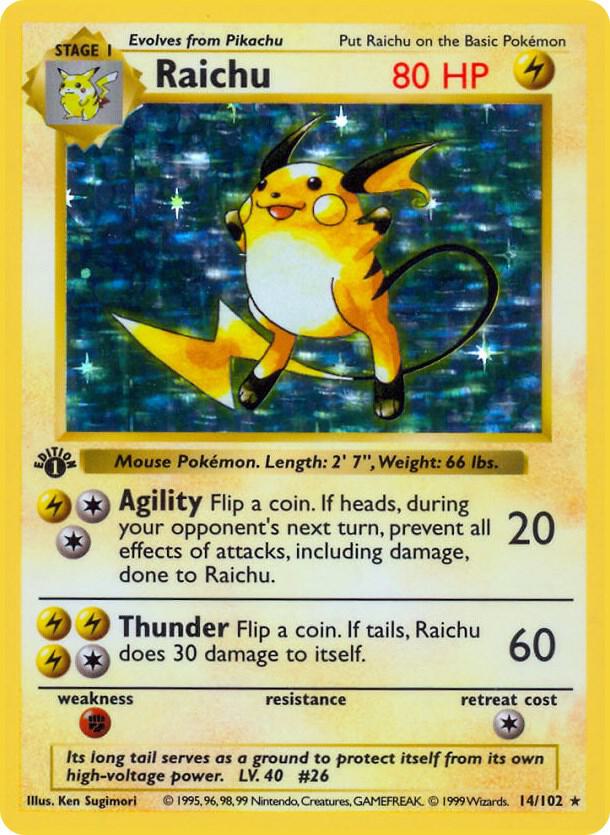 Raichu 14/102 card