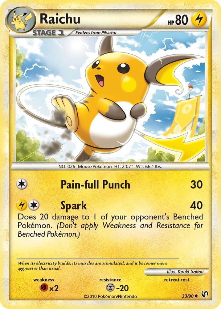 Raichu 33/90 card