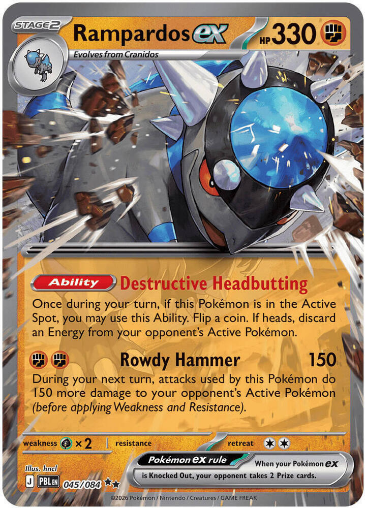 Rampardos ex 45 card