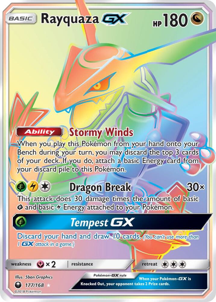 Rayquaza GX 177/168 card