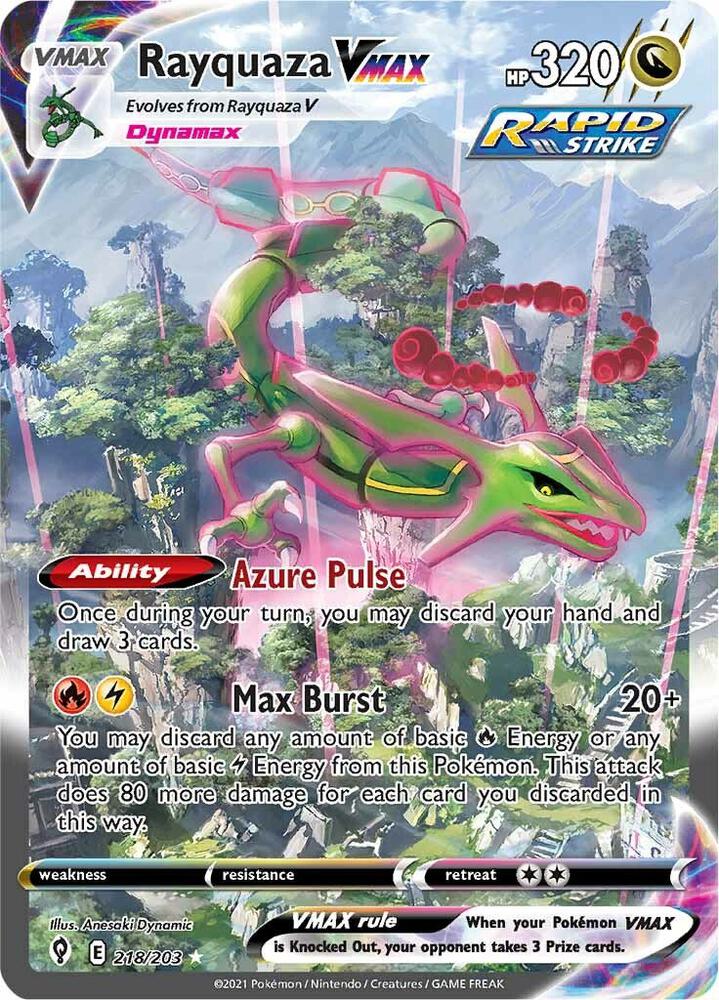 Rayquaza VMAX 218/203 card