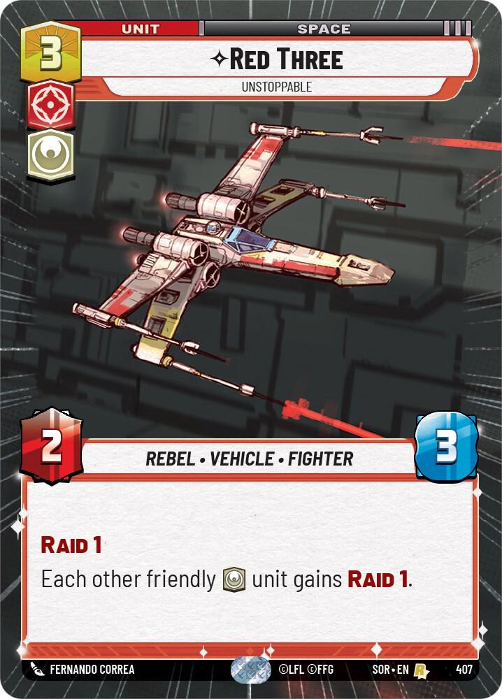 Red Three Unstoppable Hyperspace 407 card