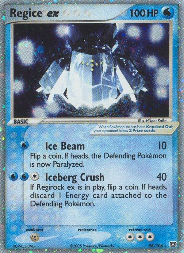 Regice ex 98/106 card
