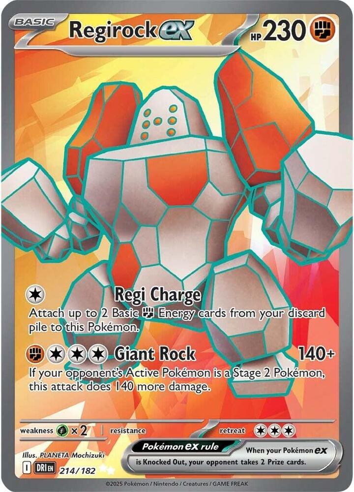 Regirock ex 214/182 card