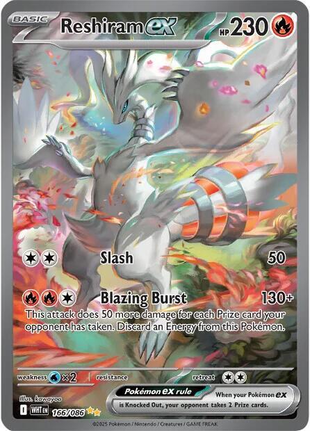 Reshiram ex 166 086 card