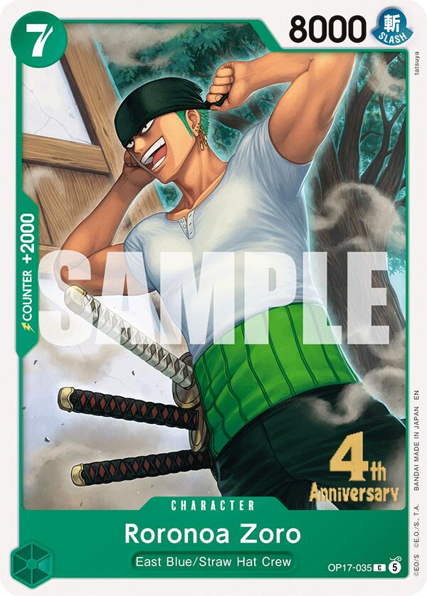 Roronoa Zoro 035 OP17-035 card