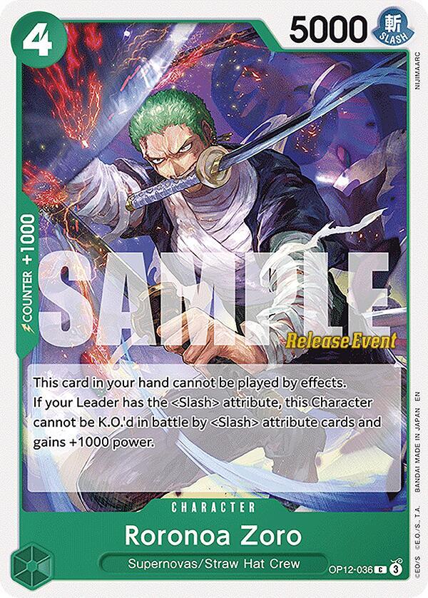 Roronoa Zoro 036 OP12-036 card