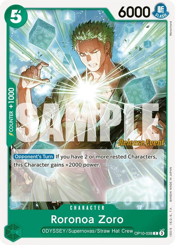 Roronoa Zoro 038 OP10-038 card