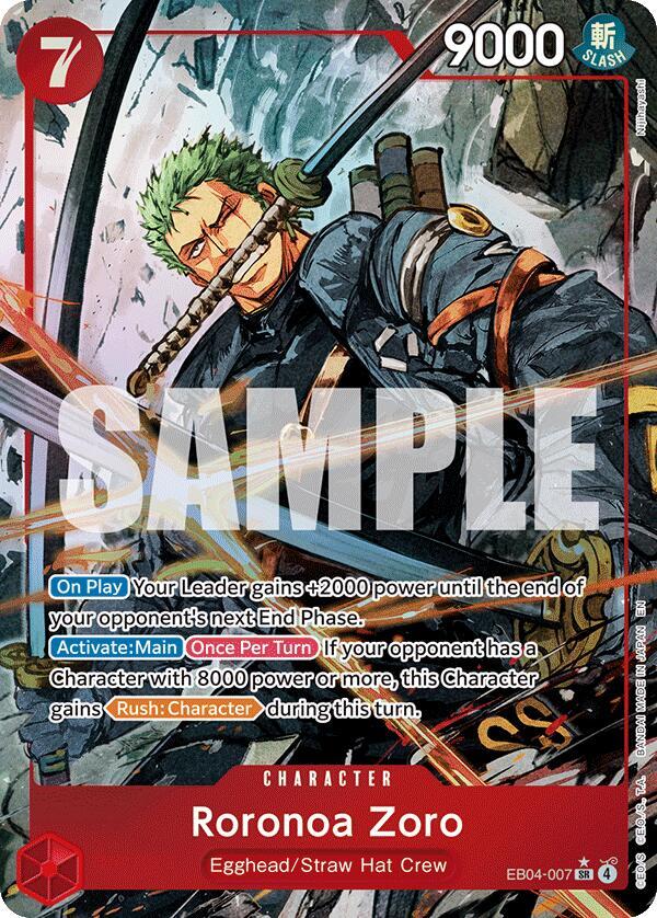 Roronoa Zoro EB04 007 Alternate Art card