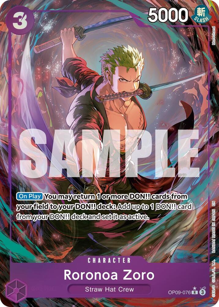 Roronoa Zoro OP09 076 Alternate Art carta