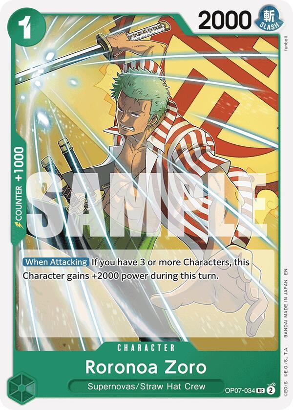 Roronoa Zoro Reprint OP07-034 card
