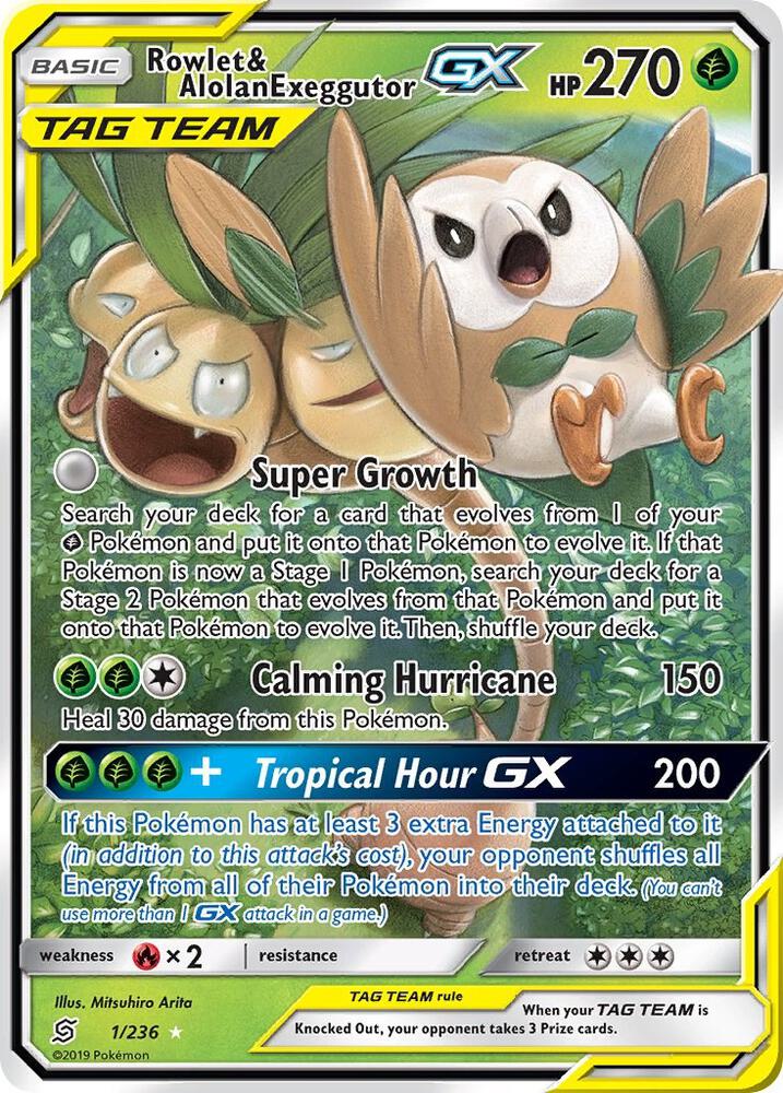 Rowlet & Alolan Exeggutor GX 1/236