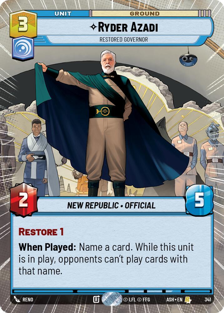 Ryder Azadi Restored Governor Hyperspace 341 card