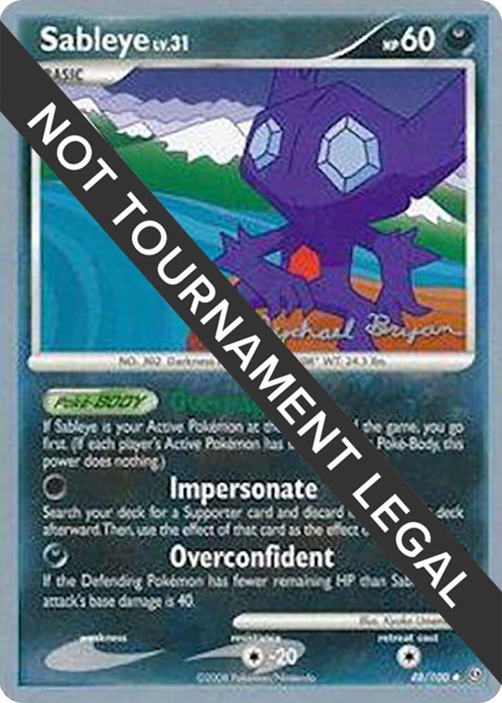 Sableye 2010 Mychael Bryan 48/100 card