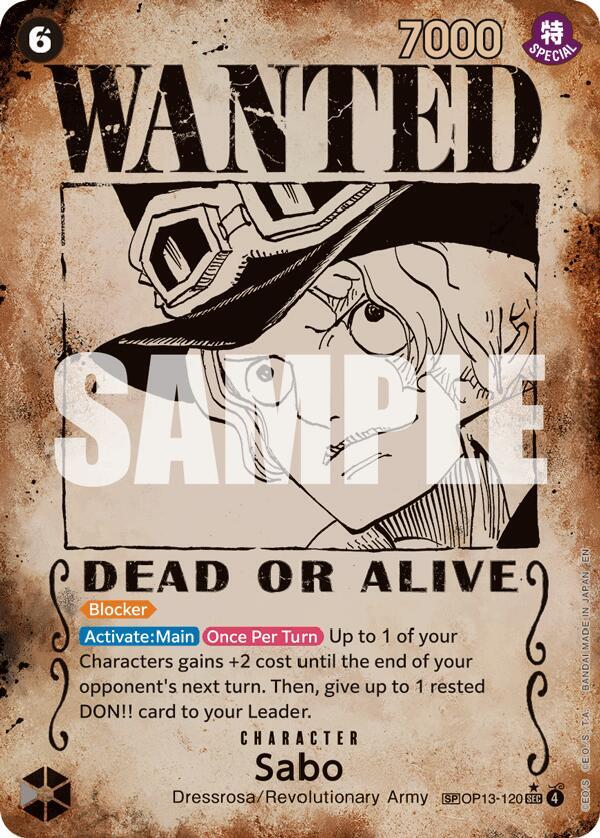 Sabo 120 Wanted Poster OP13-120 carta