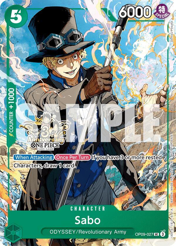Sabo OP09 027 3rd Anniversary Tournament 3 Brothers Pack card