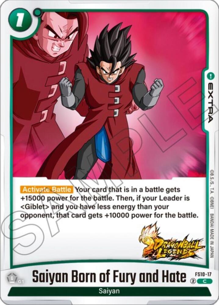 Saiyan Born of Fury and Hate Bonus Pack Alternate Art FS10-17 card