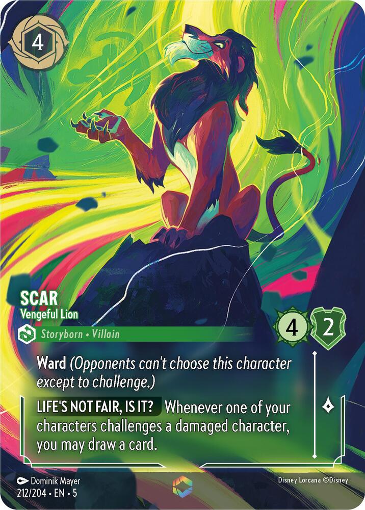 Scar Vengeful Lion Enchanted 212/204 carta