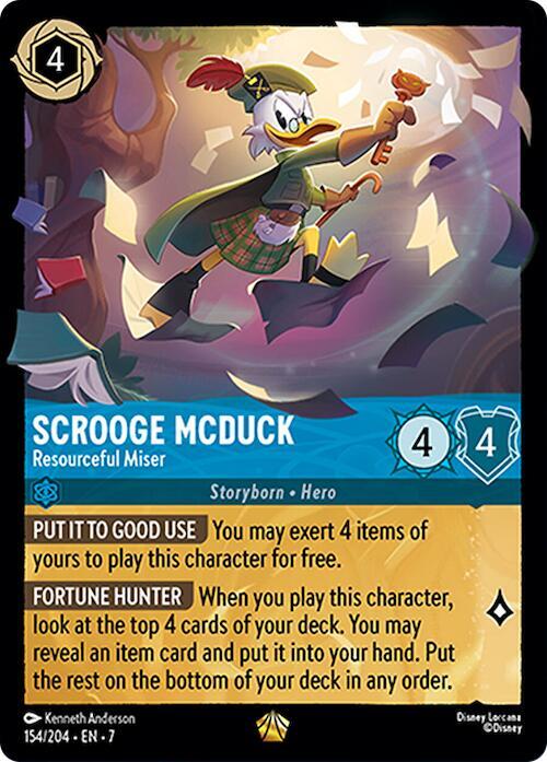 Scrooge McDuck Resourceful Miser 154/204 carta