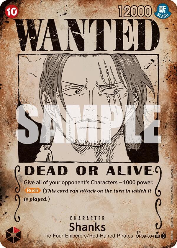 Shanks 004 Wanted Poster OP09-004 card