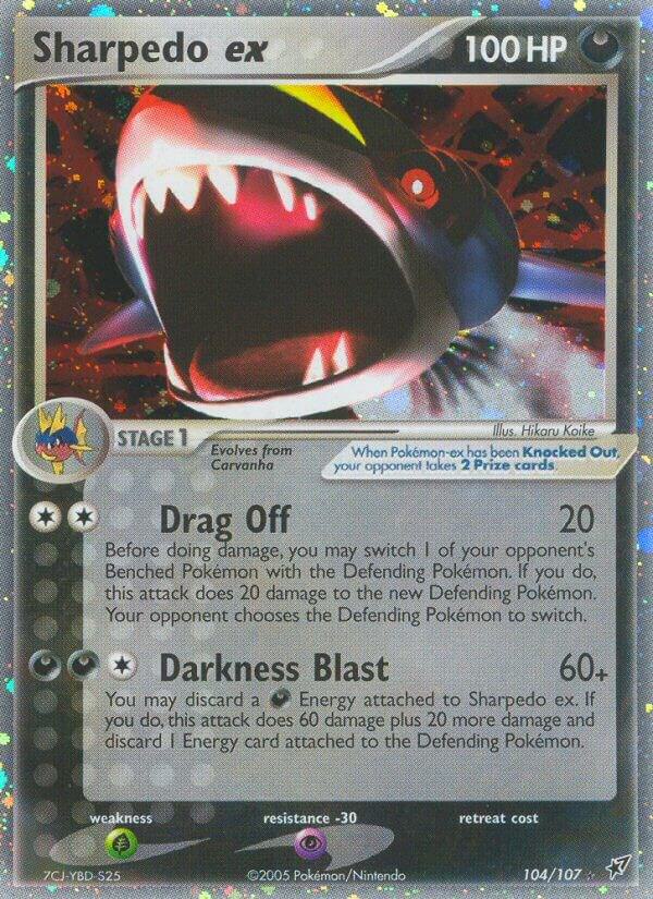 Sharpedo ex 104/107 card