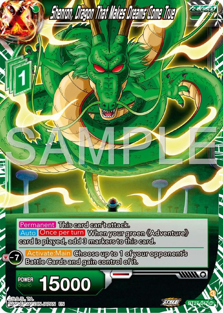 Shenron Dragon That Makes Dreams Come True Gold Stamped BT27-047 carta