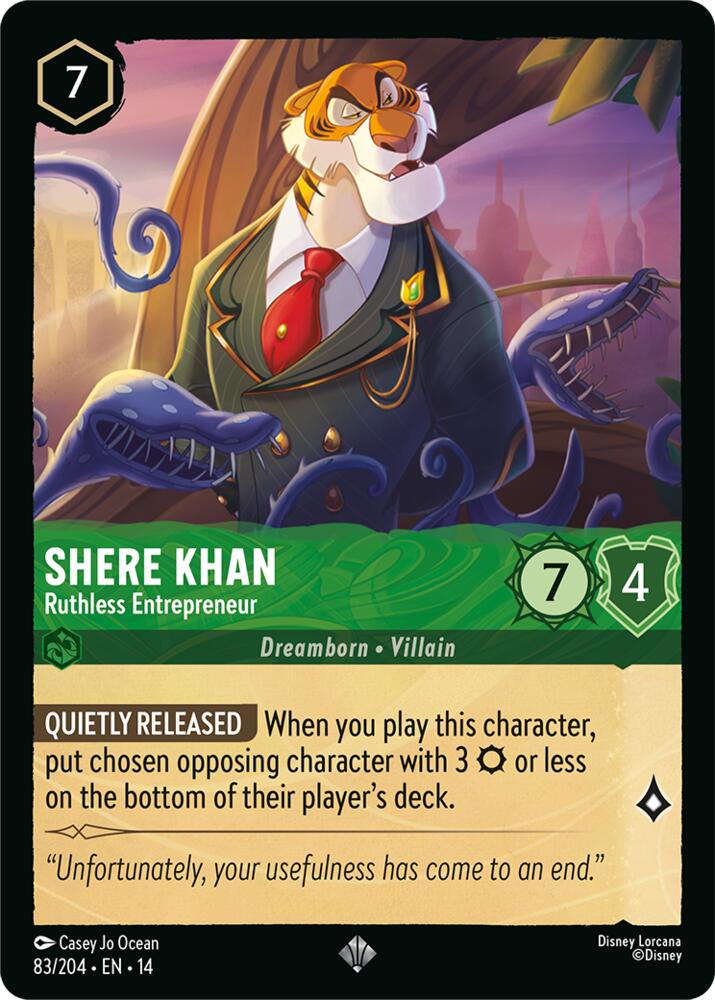 Shere Khan Ruthless Entrepreneur 83/204 card