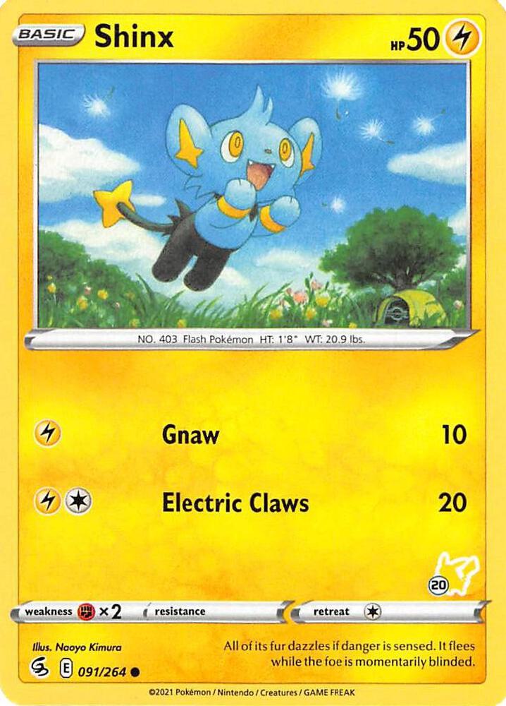 Shinx 091 264 20 Pikachu Stamped