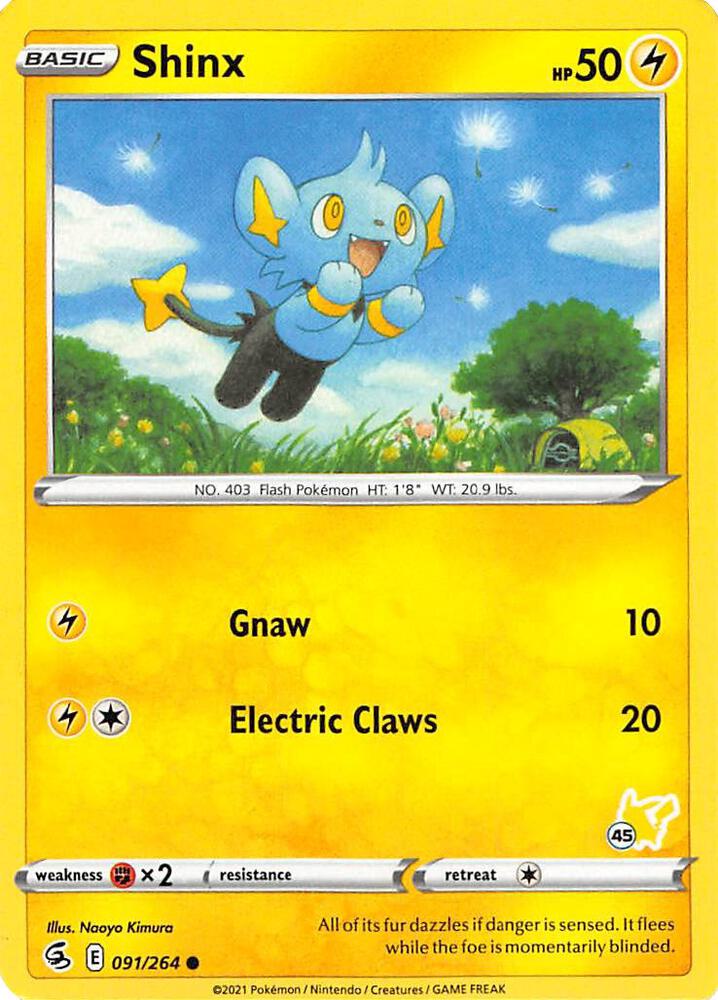 Shinx 091 264 45 Pikachu Stamped