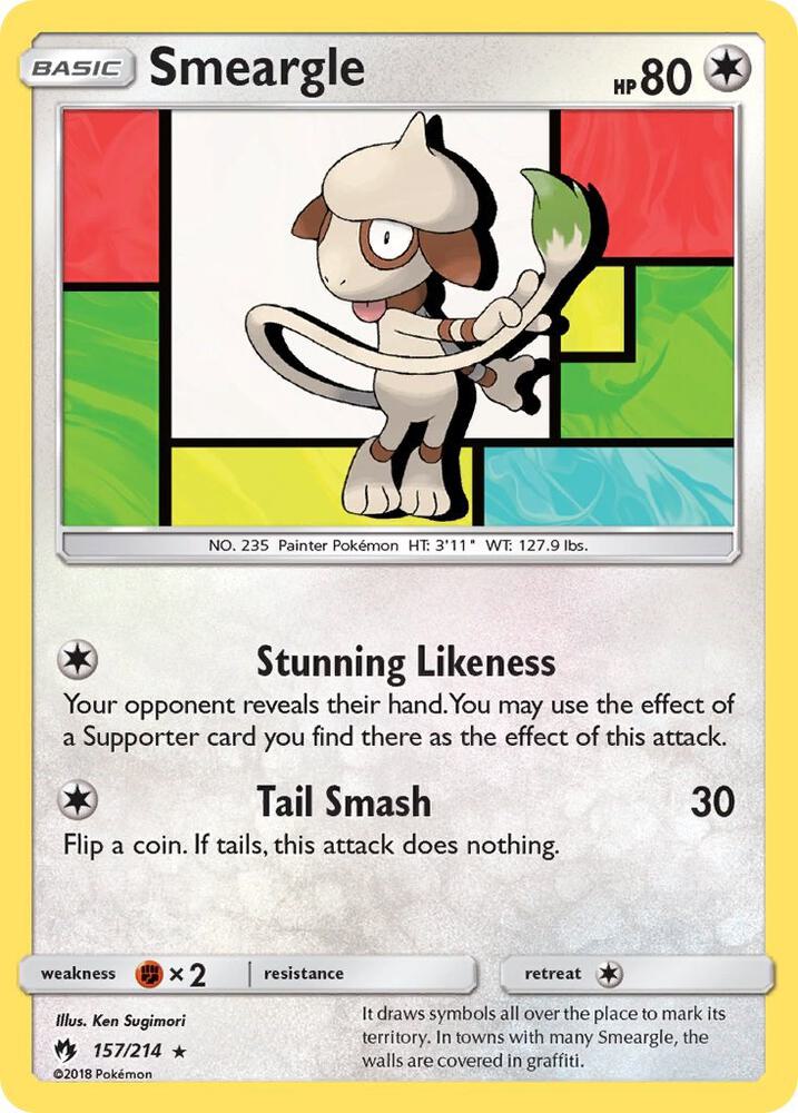 Smeargle 157/214 card